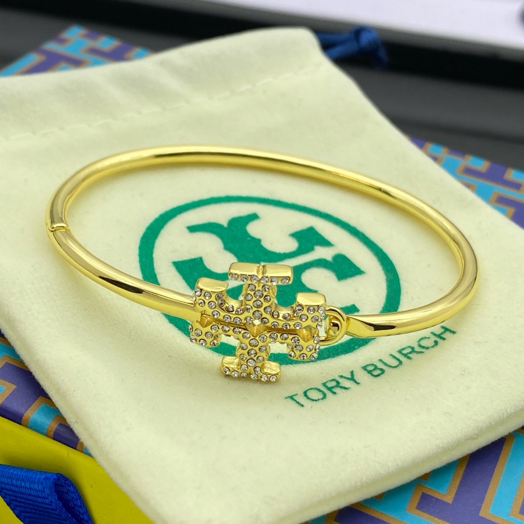 Tory Burch Gold Bracelet With Crystal Details